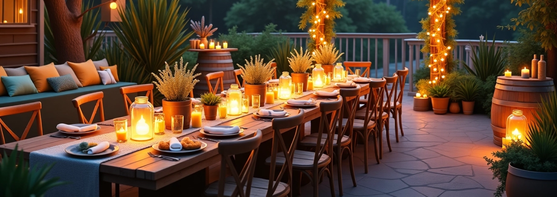 decoración DIY para fiestas al aire libre